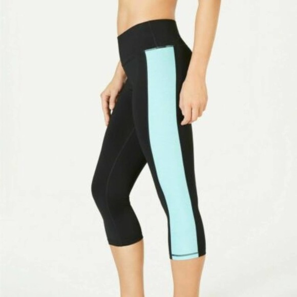 Ideology Women Basic Colorblock Cropped Legging Mid Rise Stretch Blue Size XXL - Picture 2 of 4